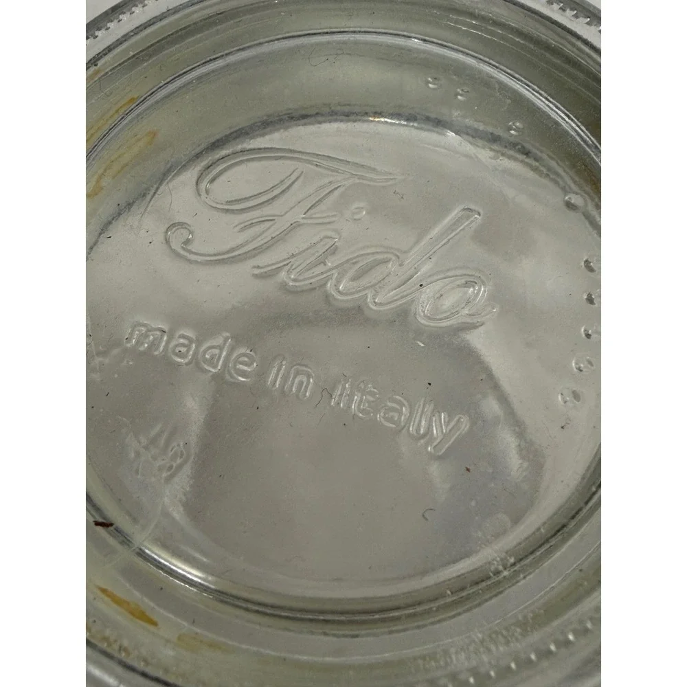 Bormioli Rocco Fido Clear Glass Jar Made in Italy Wire Bail Lid 4 Inch Canister